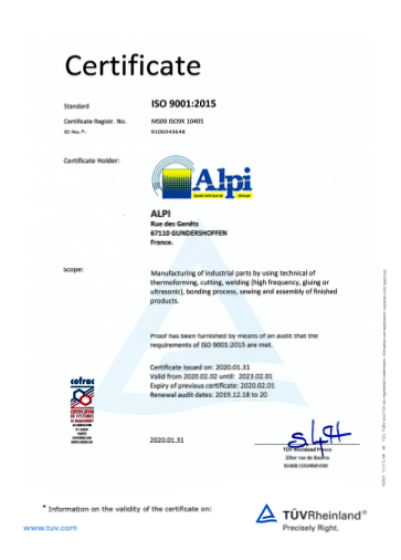 Certificate ISO 9001:2015